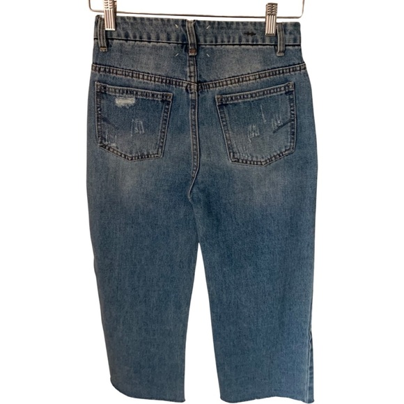 HABITUAL Wide Leg High Rise Crop Distressed Jeans Size 14 - Picture 12 of 16